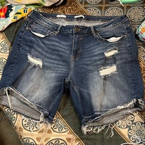Blue Jean shorts, brand by vigoss. Says Marley shorts by the size
